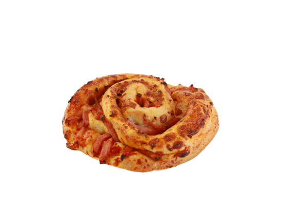 Pizzasnegl m. skinke og ost