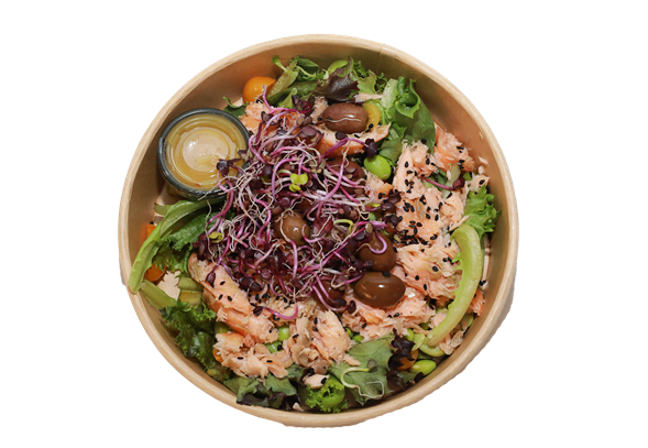 Salat m/varmrøget laks