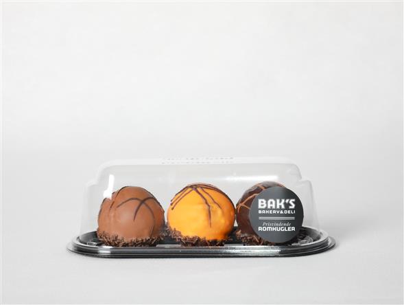 Indpakning til 3 romkugler - 30 stk